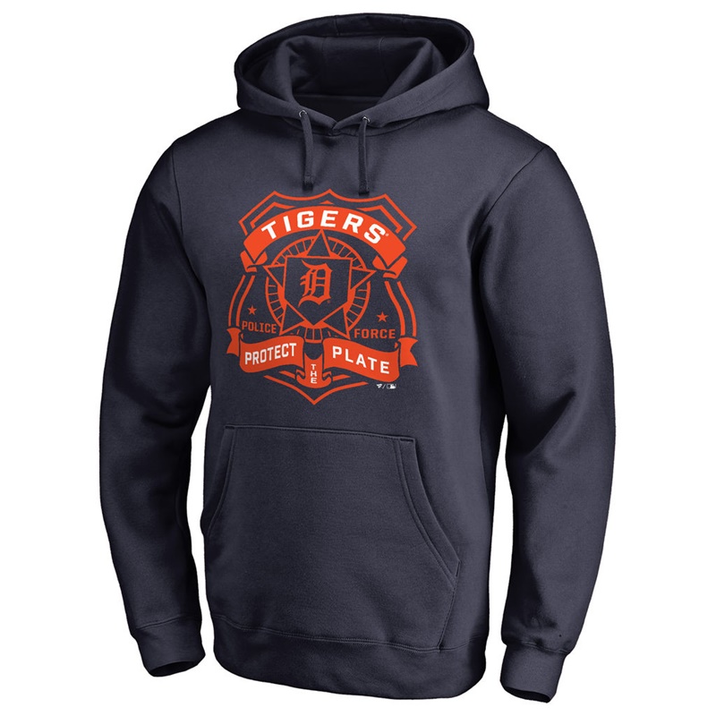 Detroit Tigers Navy Police Badge Aunthetic Pullover Hoodie