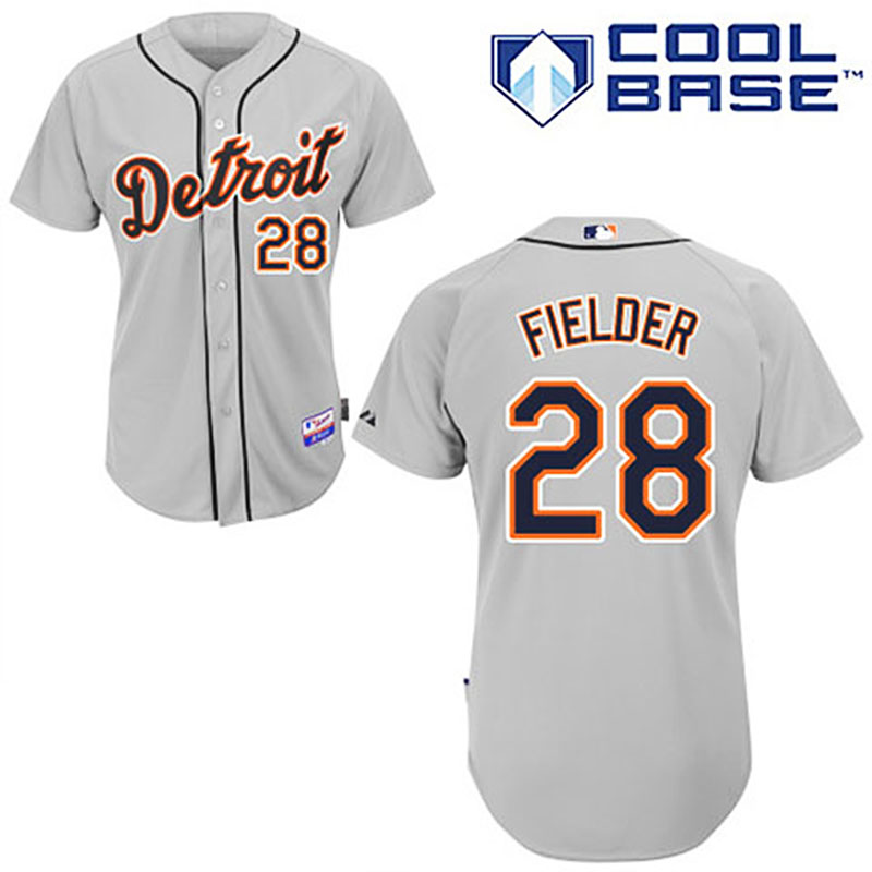 Detroit Tigers #28 Prince Fielder Grey Road Cool Base Jersey