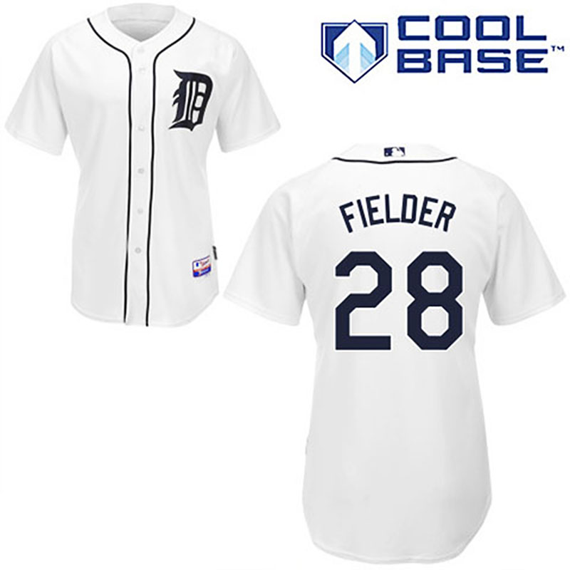 Detroit Tigers #28 Prince Fielder Youth White Cool Base Jersey