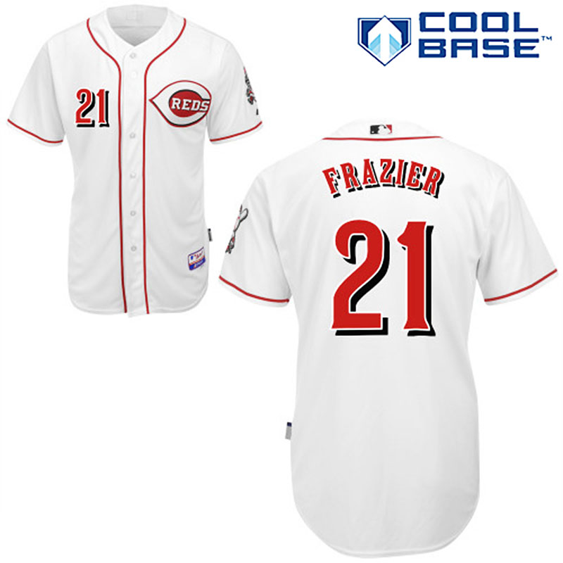 Cincinnati Reds Todd Frazier Authentic White Cool Base Jersey