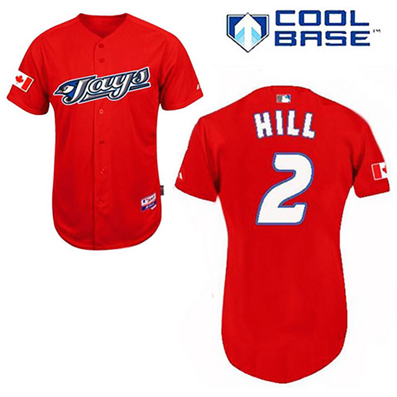 Toronto Blue Jays #2 Aaron Hill Red Cool Base Jersey