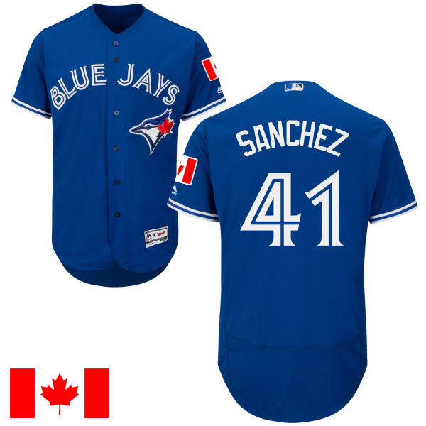 Toronto Blue Jays Aaron Sanchez #41 Majestic Royal 2016 Canada Day Flex Base Jersey