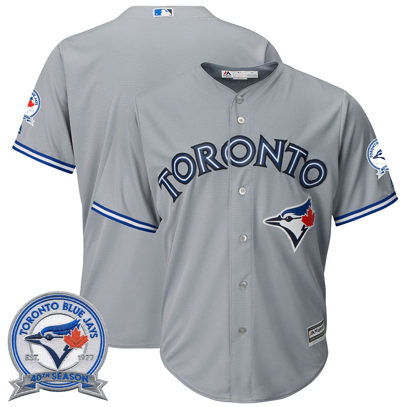 Toronto Blue Jays Gray 40th Anniversary Patch Cool Base Jersey