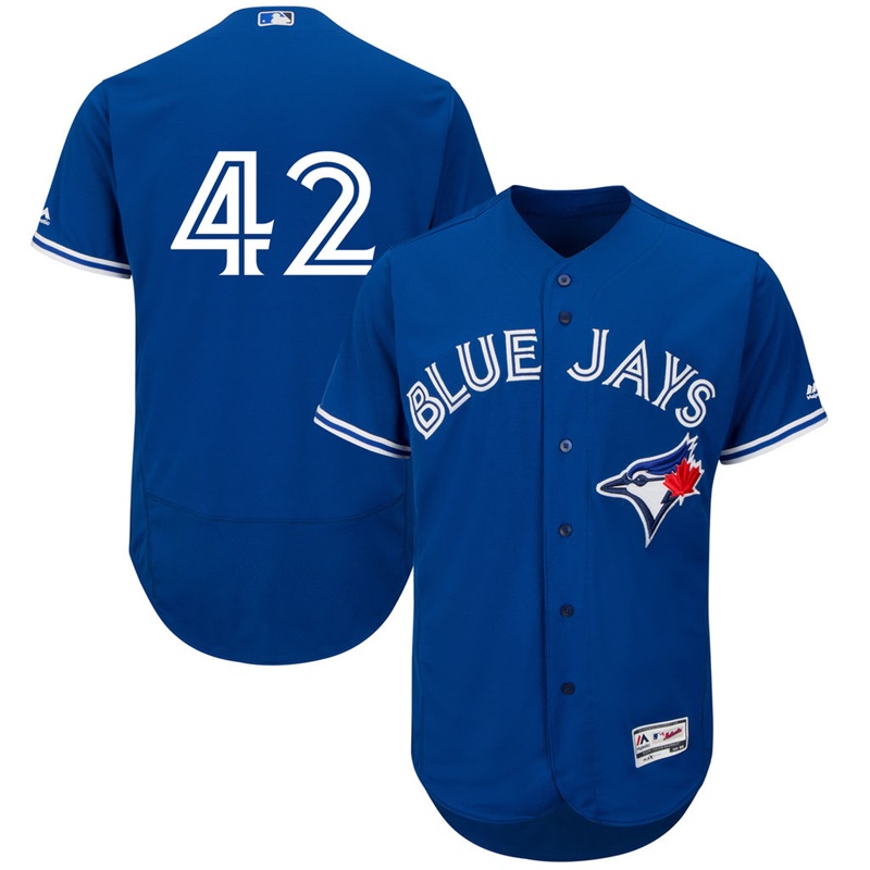 Men Toronto Blue Jays Jackie Robinson #42 Royal Commemorative Flex Base Jersey