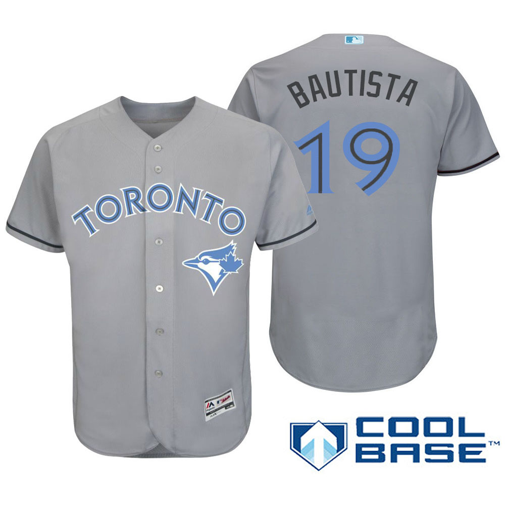 Toronto Blue Jays #19 Jose Bautista Majestic Gray Fashion 2016 Father's Day Cool Base Jersey