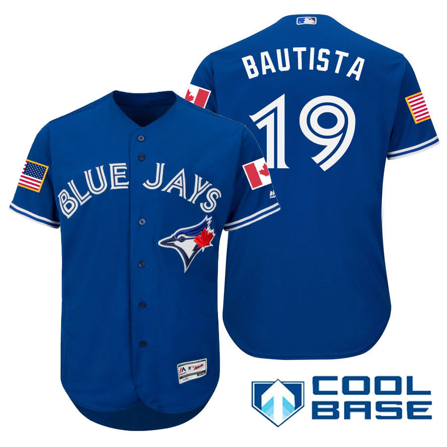 Toronto Blue Jays #19 Jose Bautista Blue Stars & Stripes 2016 Independence Day Cool Base Jersey