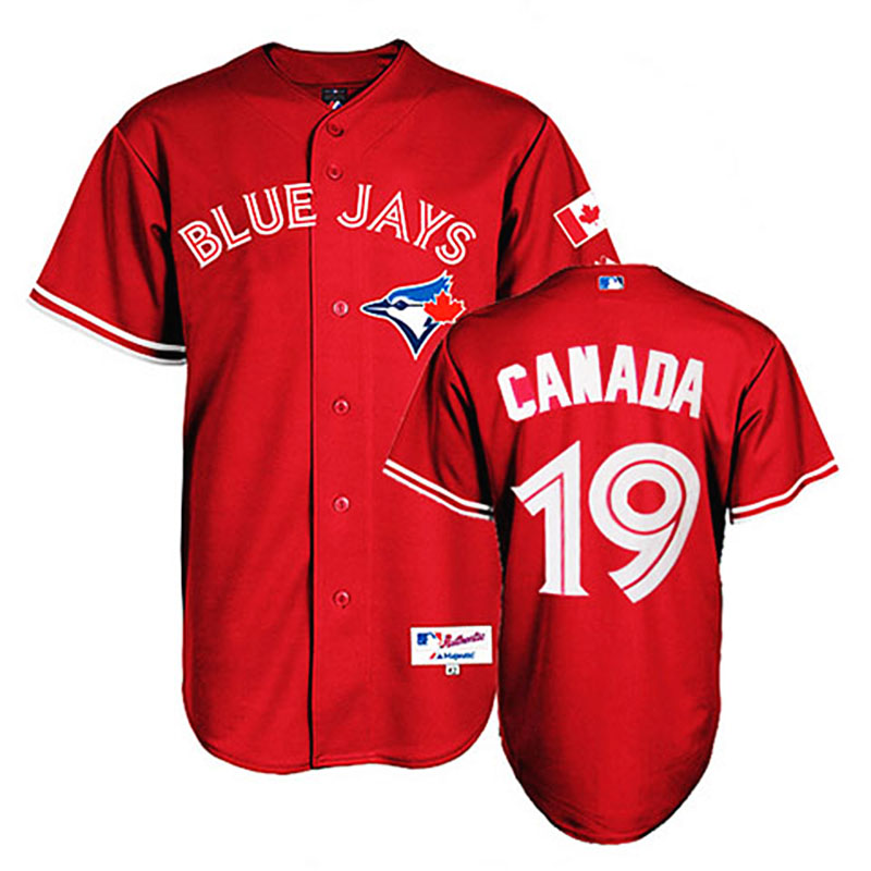 Toronto Blue Jays #19 Jose Bautista Red 2013 Canada Day Jersey