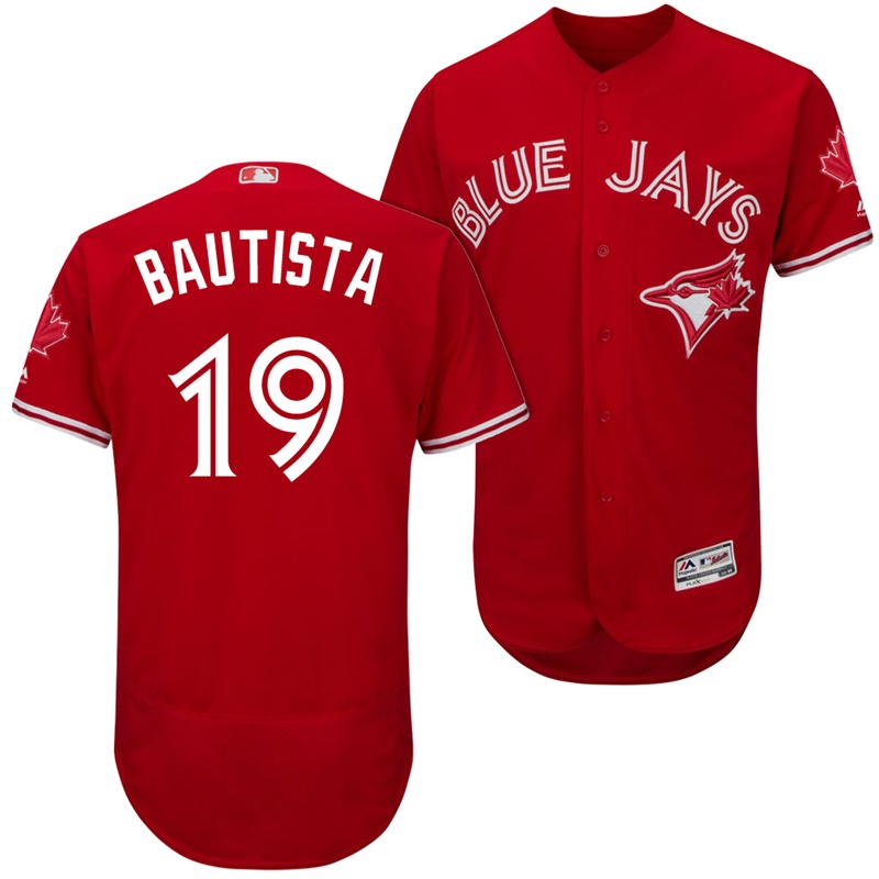 Toronto Blue Jays Jose Bautista #19 Scarlet 2017 Alternate Authentic Collection Flex Base Jersey