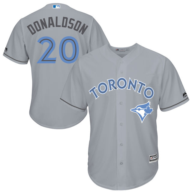 Toronto Blue Jays #20 Josh Donaldson Majestic Gray Fashion 2016 Father's Day Cool Base Jersey