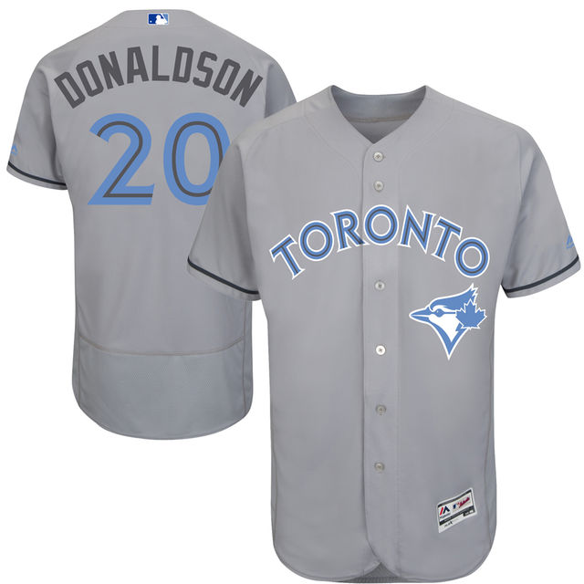 Toronto Blue Jays #20 Josh Donaldson Majestic Gray Fashion 2016 Father's Day Flex Base Jersey