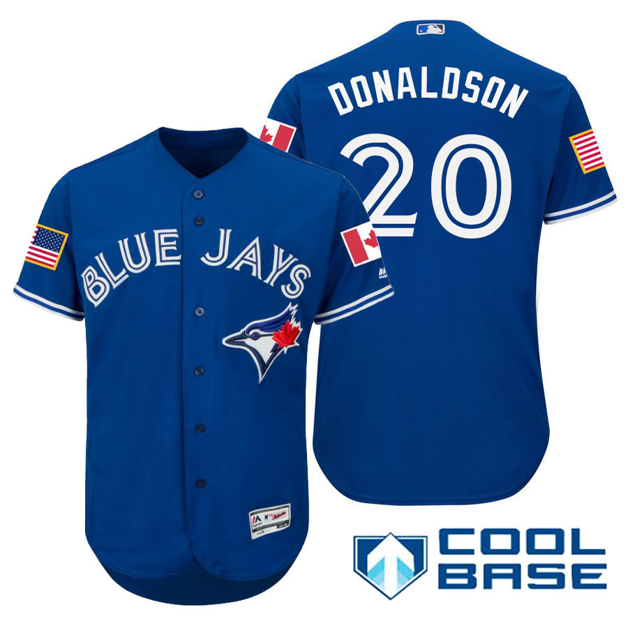 Toronto Blue Jays #20 Josh Donaldson Blue Stars & Stripes 2016 Independence Day Cool Base Jersey