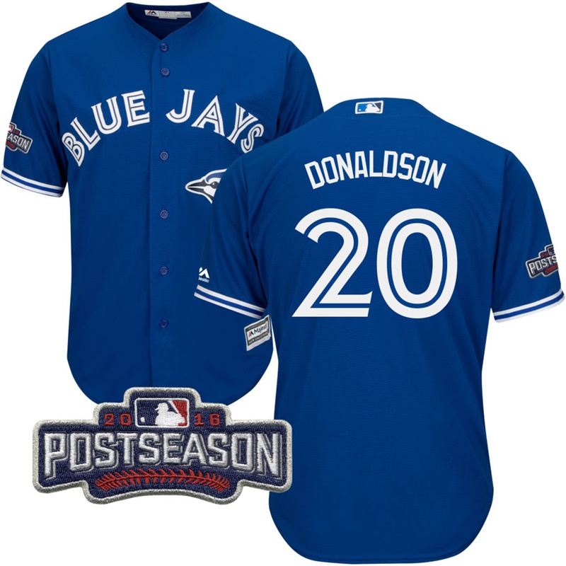 Toronto Blue Jays Josh Donaldson #20 Royal 2016 Postseason Patch Cool Base Jersey