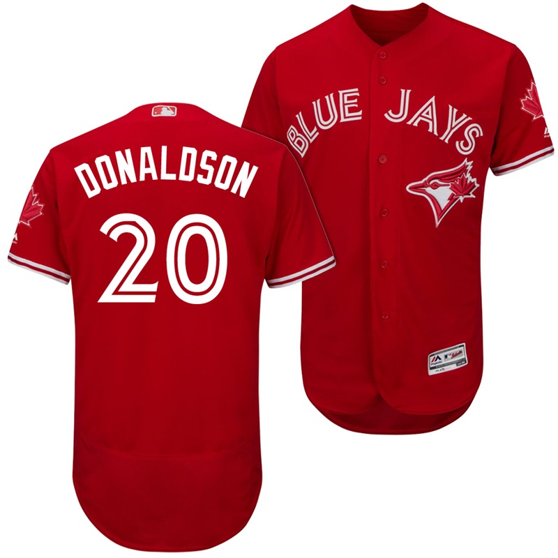 Toronto Blue Jays Josh Donaldson #20 Scarlet 2017 Alternate Authentic Collection Flex Base Jersey