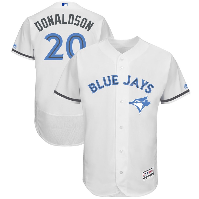 Josh Donaldson #20 Men Toronto Blue Jays 2017 Father's Day White Flex Base Jersey