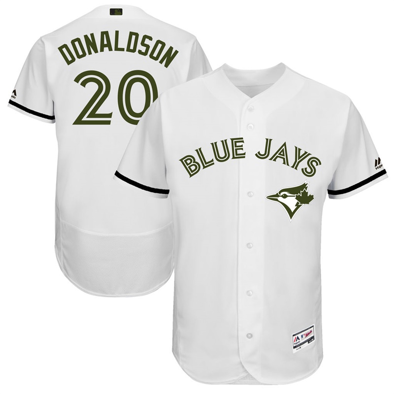 Josh Donaldson #20 Men Toronto Blue Jays 2017 Memorial Day White Flex Base Jersey