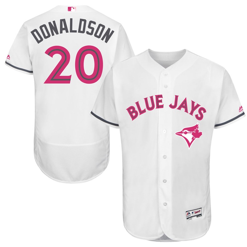 Josh Donaldson #20 Men Toronto Blue Jays 2017 Mother's Day White Flex Base Jersey