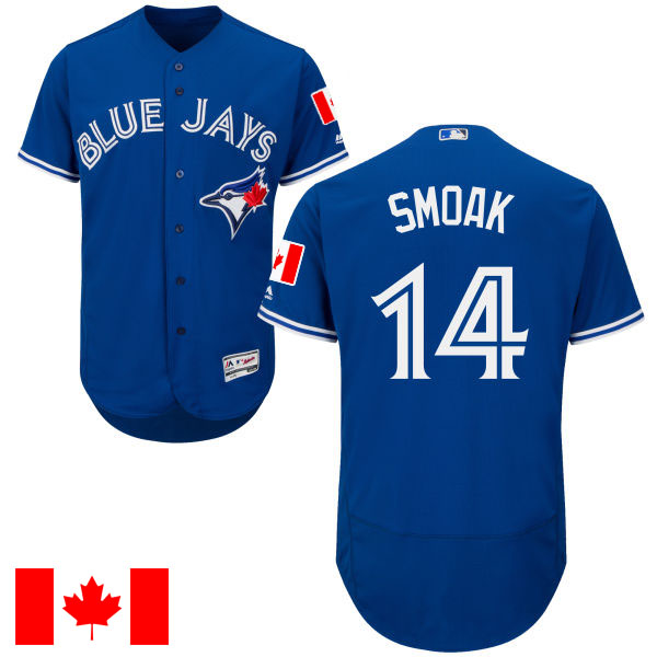 Toronto Blue Jays Justin Smoak #14 Majestic Royal 2016 Canada Day Flex Base Jersey