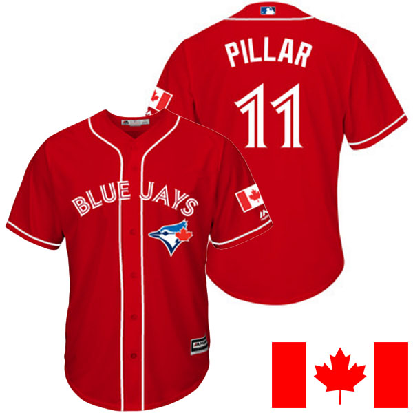 Toronto Blue Jays Kevin Pillar #11 Majestic 2016 Canada Day Red Cool Base Jersey