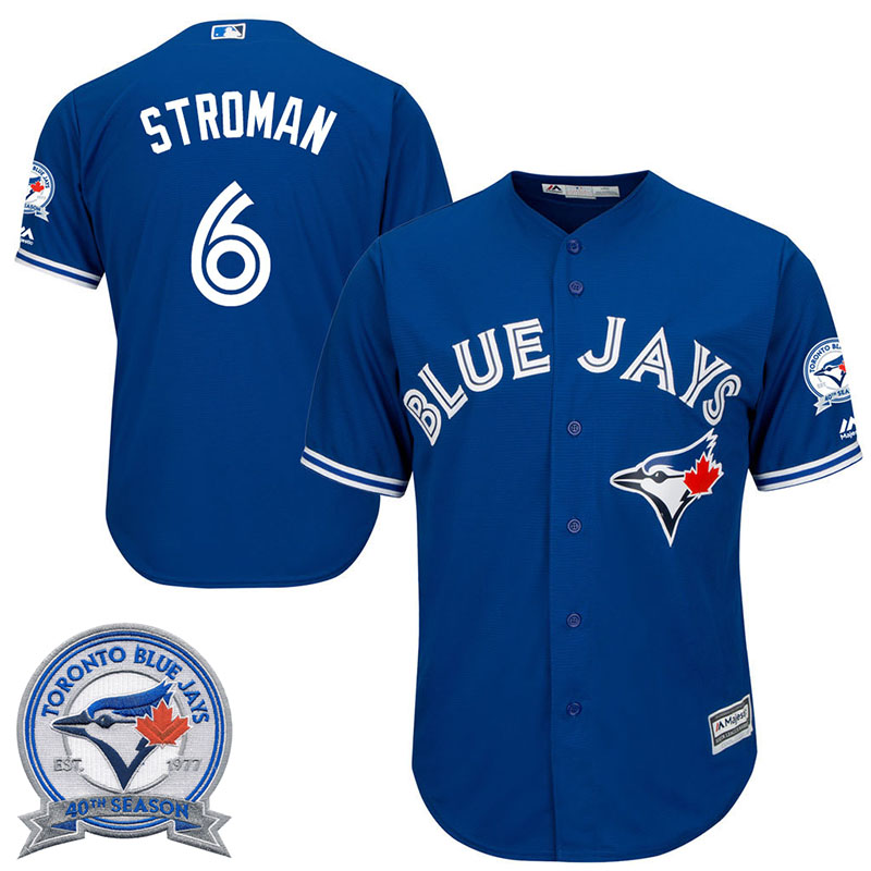 Toronto Blue Jays Marcus Stroman #6 Royal Alternate 40th Anniversary Patch Cool Base Jersey