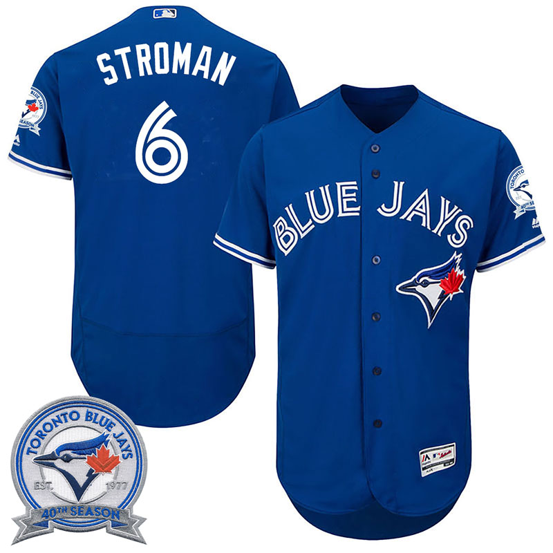 Toronto Blue Jays Marcus Stroman #6 Royal Alternate 40th Anniversary Patch Flex Base Jersey