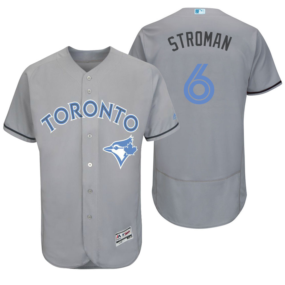 Toronto Blue Jays #6 Marcus Stroman Majestic Gray Fashion 2016 Father's Day Flex Base Jersey