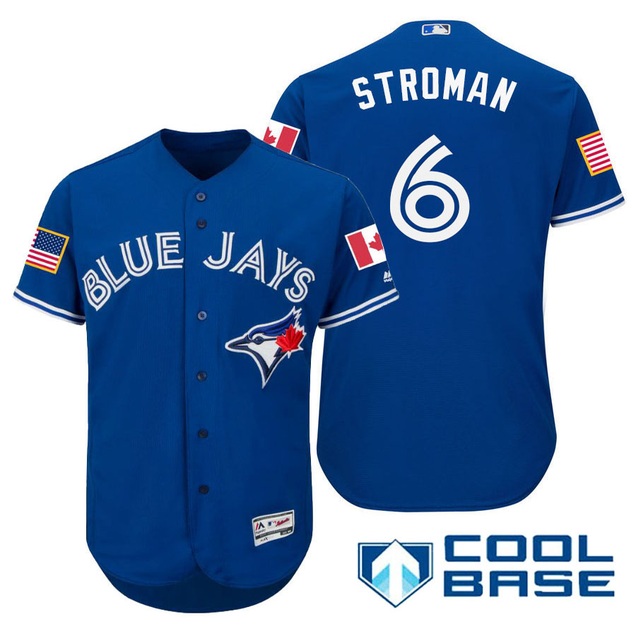 Toronto Blue Jays #6 Marcus Stroman Blue Stars & Stripes 2016 Independence Day Cool Base Jersey