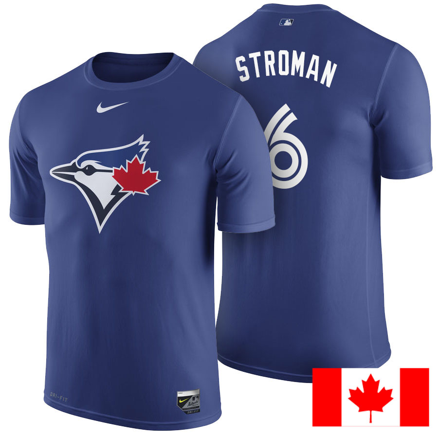 Toronto Blue Jays Marcus Stroman #6 Royal 2016 Canada Day Authentic T-Shirt