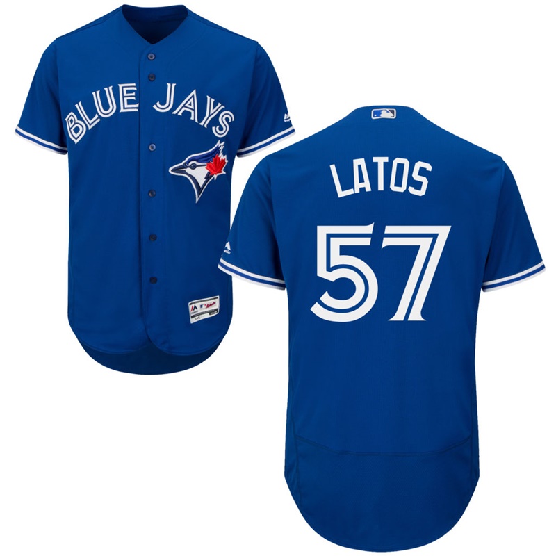 Men Toronto Blue Jays Mat Latos #57 Royal Alternate Flex Base Jersey