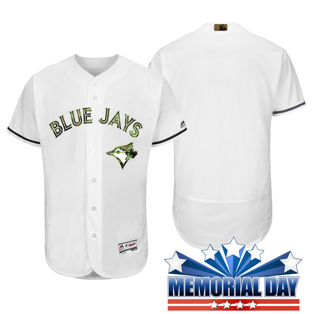 Toronto Blue Jays Memorial Day White Camo Flex Base Team Jersey