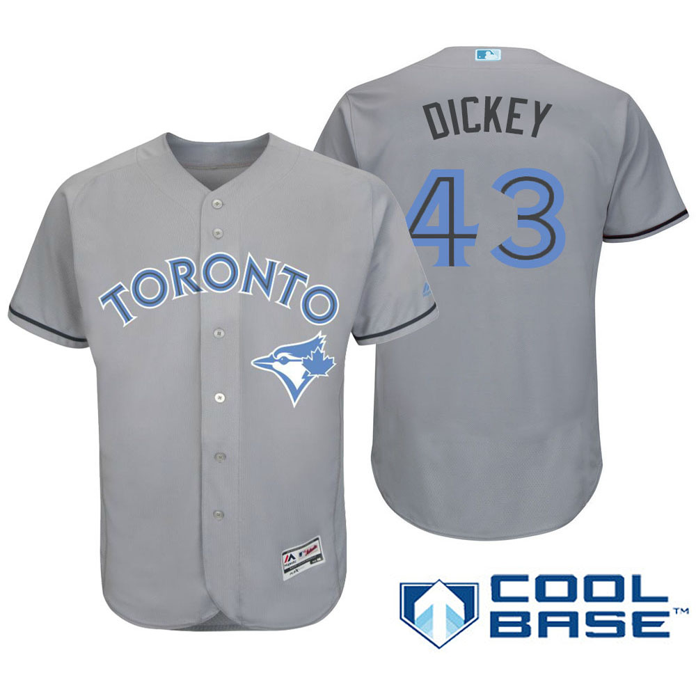 Toronto Blue Jays #43 R.A. Dickey Majestic Gray Fashion 2016 Father's Day Cool Base Jersey