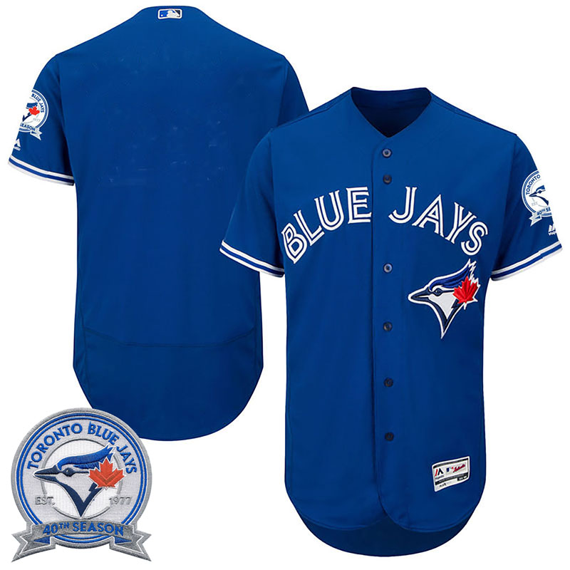 Toronto Blue Jays Royal Alternate 40th Anniversary Patch Flex Base Jersey