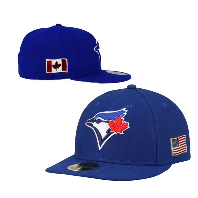 Toronto Blue Jays Royal On Field 9/11 Side Patch US Flag 59FIFTY Flex Hat