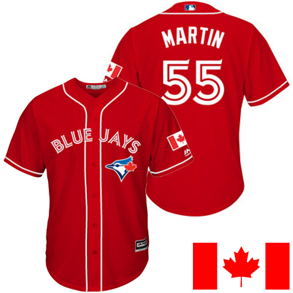 Toronto Blue Jays Russell Martin #55 Majestic 2016 Canada Day Red Cool Base Jersey