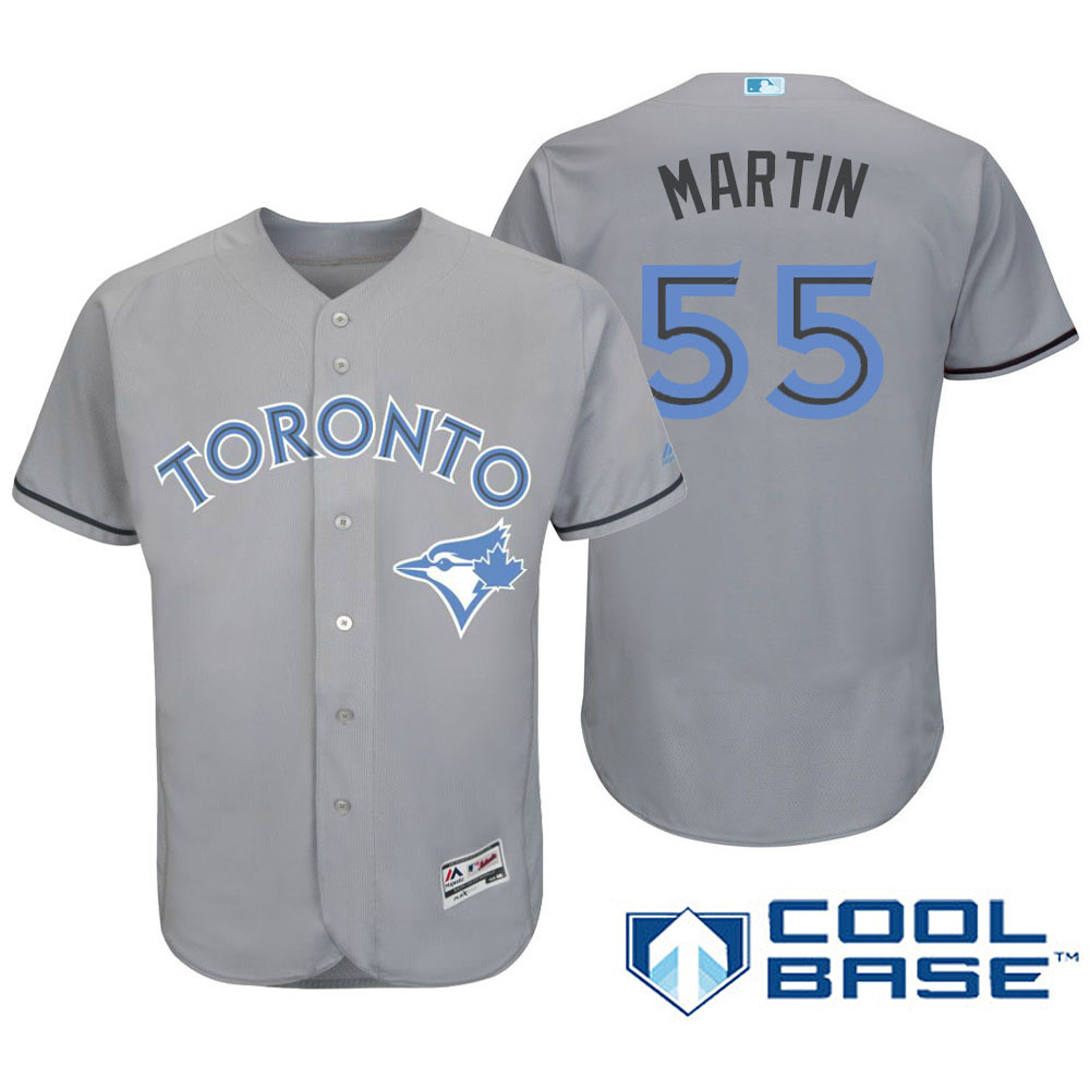 Toronto Blue Jays #55 Russell Martin Majestic Gray Fashion 2016 Father's Day Cool Base Jersey