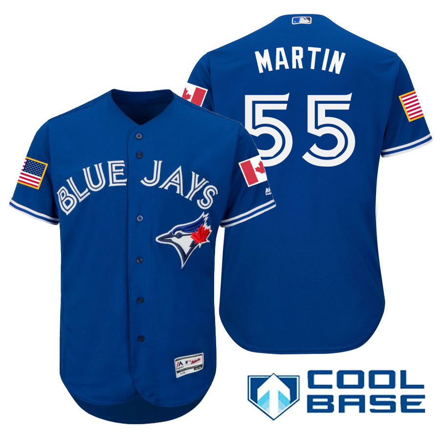 Toronto Blue Jays #55 Russell Martin Blue Stars & Stripes 2016 Independence Day Cool Base Jersey