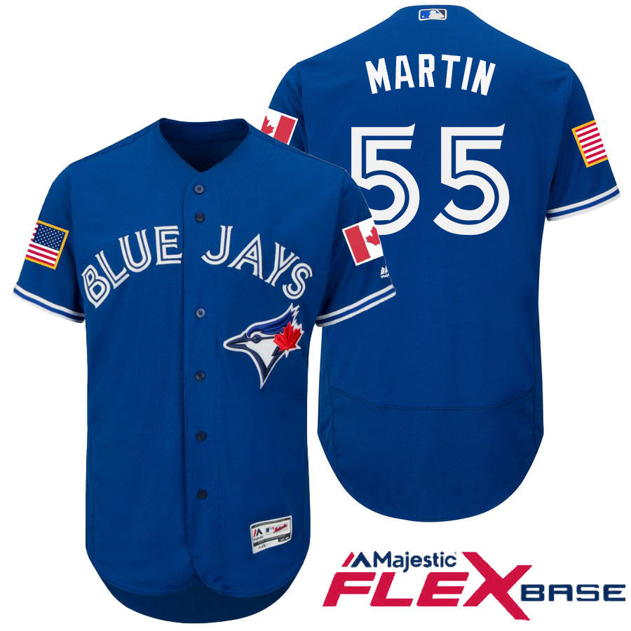 Toronto Blue Jays #55 Russell Martin Blue Stars & Stripes 2016 Independence Day Flex Base Jersey