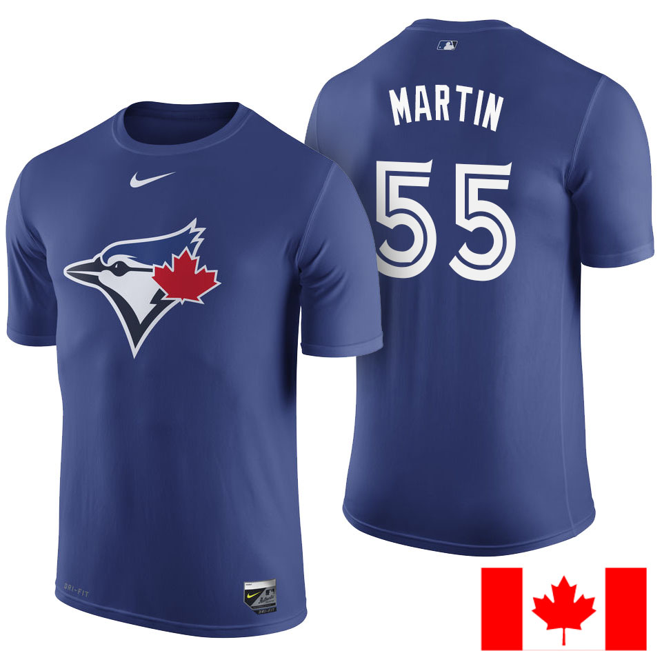 Toronto Blue Jays Russell Martin #55 Royal 2016 Canada Day Authentic T-Shirt