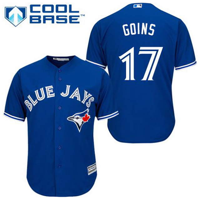 Toronto Blue Jays #17 Ryan Goins Royal Official Cool Base Jersey