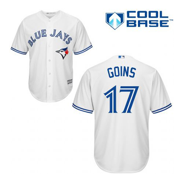 Toronto Blue Jays Ryan Goins #17 White Official Cool Base Jersey