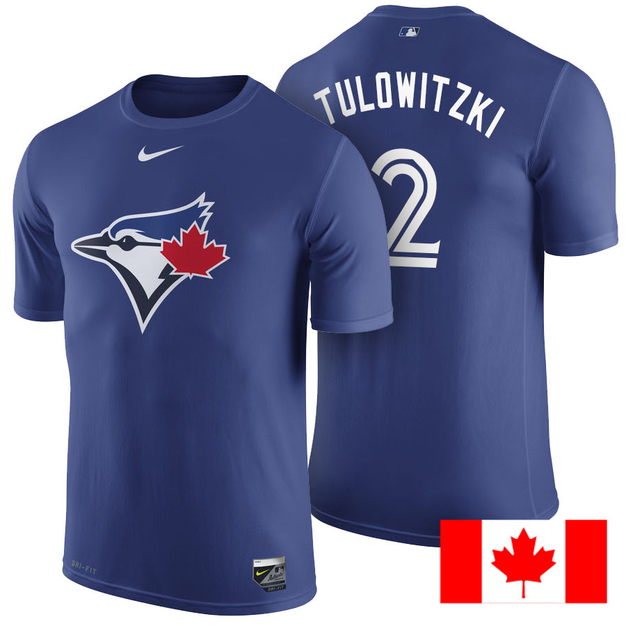 Toronto Blue Jays Troy Tulowitzki #2 Royal 2016 Canada Day Authentic T-Shirt