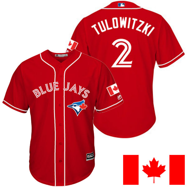 Toronto Blue Jays Troy Tulowitzki #2 Majestic 2016 Canada Day Red Cool Base Jersey