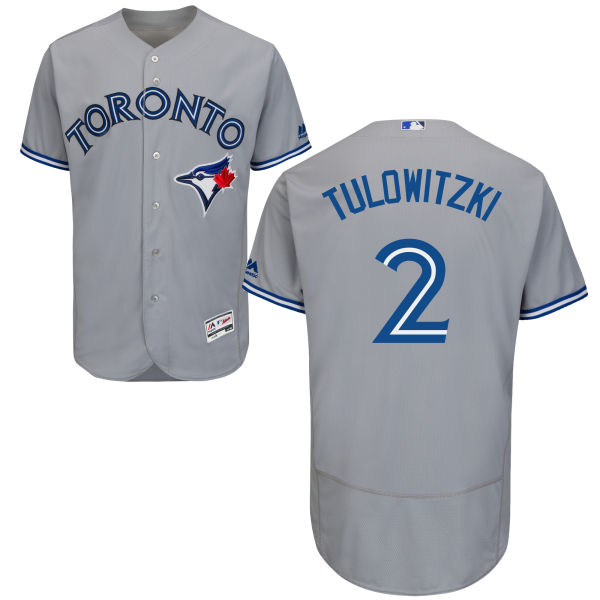 Toronto Blue Jays Troy Tulowitzki #2 Gray Flexbase Authentic Collection Jersey