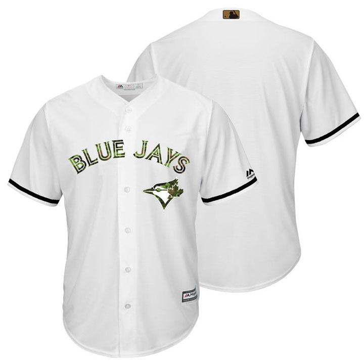 Toronto Blue Jays White Camo Fashion 2016 Memorial Day Cool Base Jersey