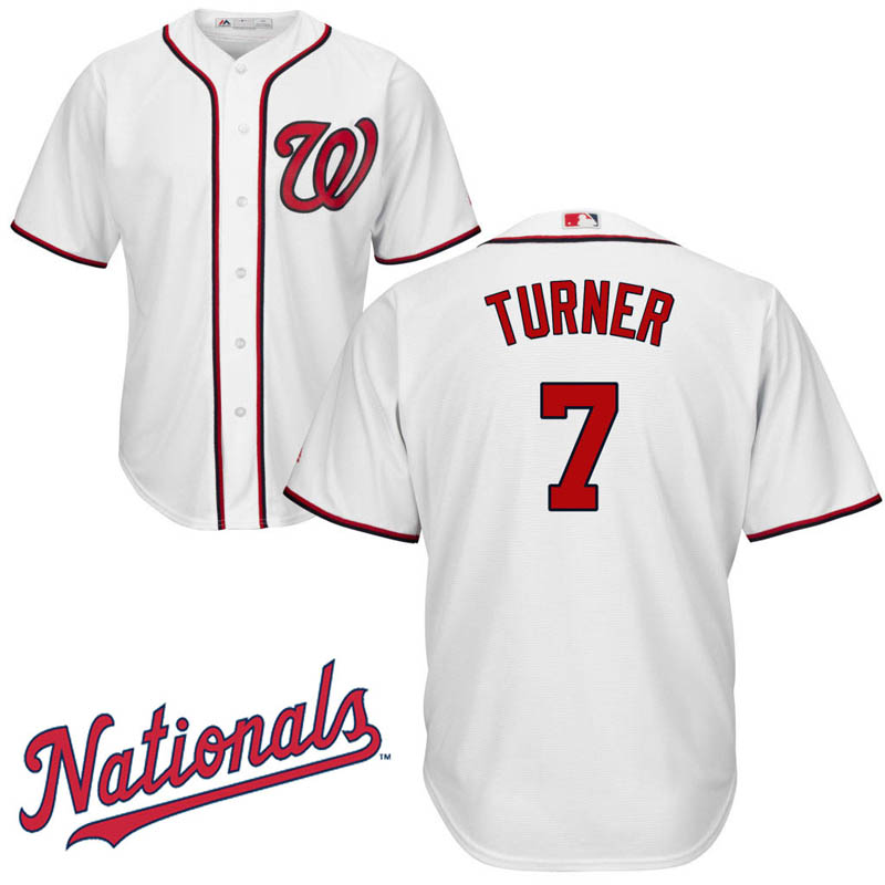 Trea Turner #7 Washington Nationals Home White Cool Base Jersey