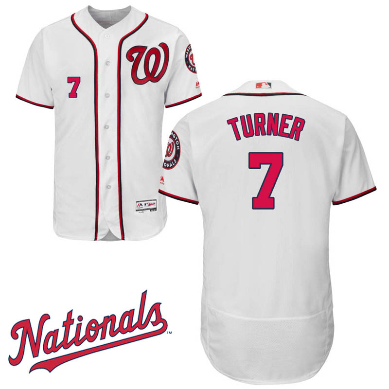 Trea Turner #7 Washington Nationals Home White Flex Base Jersey