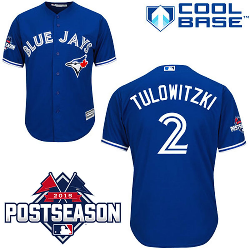 Toronto Blue Jays #2 Troy Tulowitzki Navy Cool Base Alternate Jersey