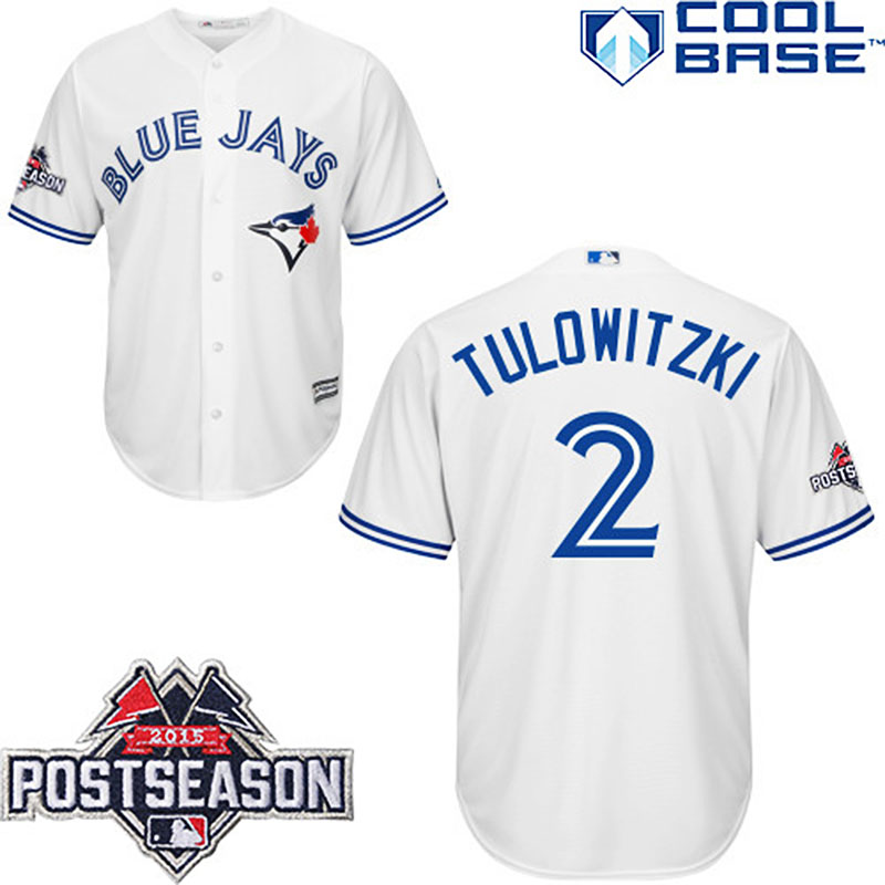 Toronto Blue Jays #2 Troy Tulowitzki White Cool Base Home Jersey