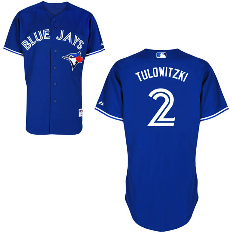 Toronto Blue Jays #2 Troy Tulowitzki Men's Authentic Royal Blue Alternate Majestic MLB Jersey