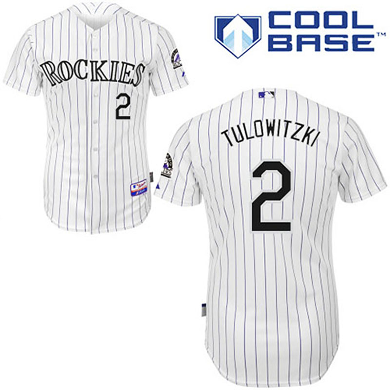 Colorado Rockies #2 Troy Tulowitzki Youth White Strip Home Cool Base Jersey