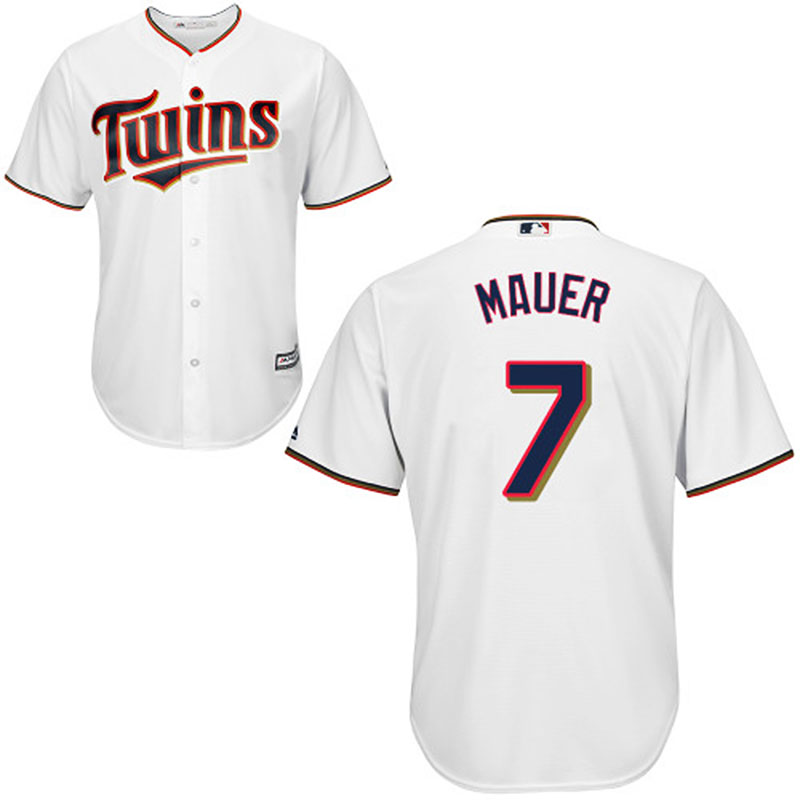 Minnesota Twins #7 Joe Mauer White Home Cool Base Jersey